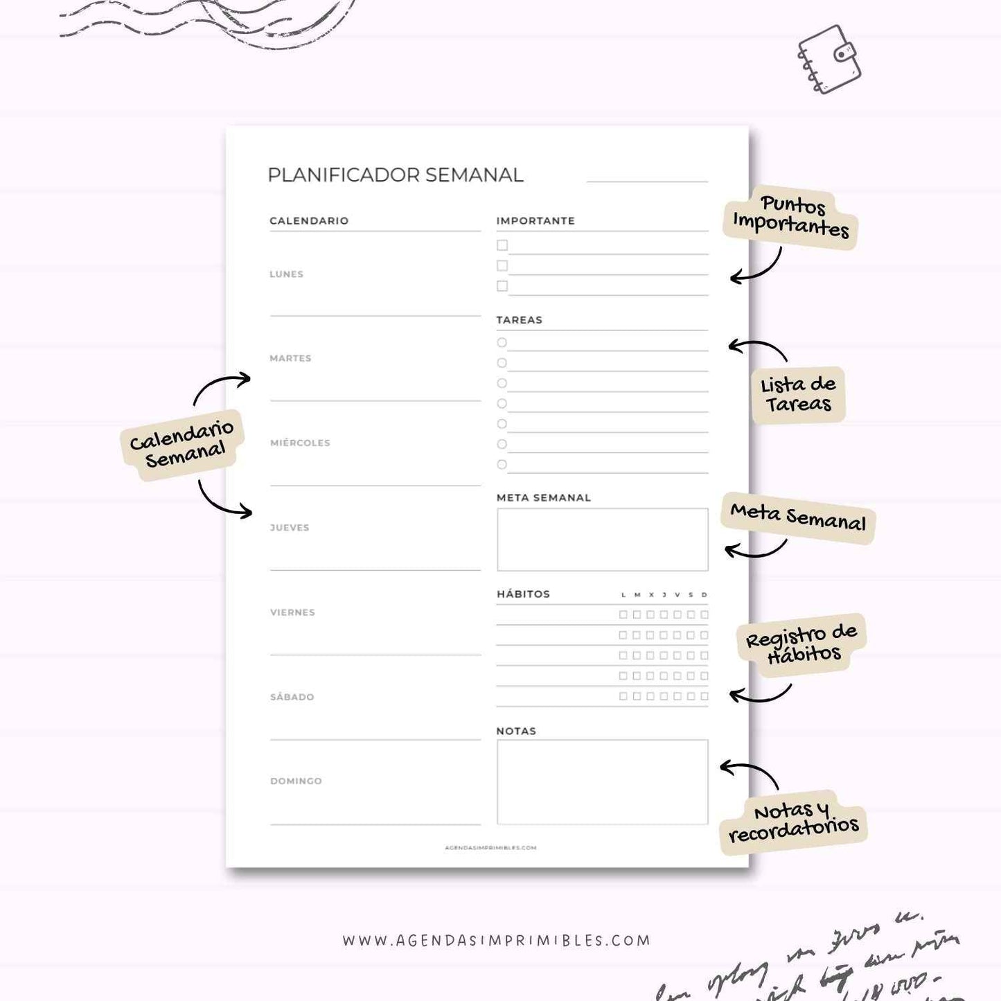 Planificador Semanal Imprimible