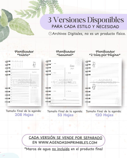 Agenda Minimalista 2027 - Archivo Imprimible - imagen 2