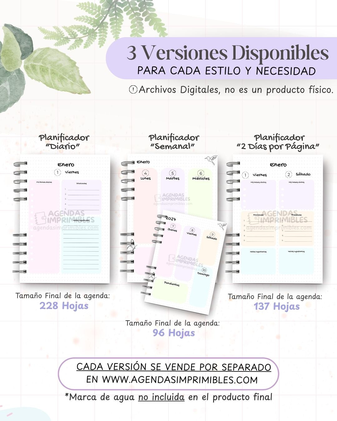 Agenda Colibrí 2027 - Archivo Imprimible - imagen 2