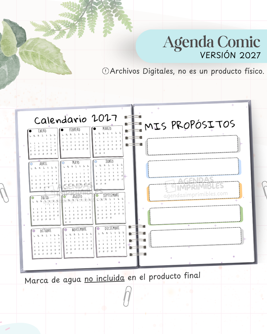 Agenda Cómic 2027 - Archivo Imprimible