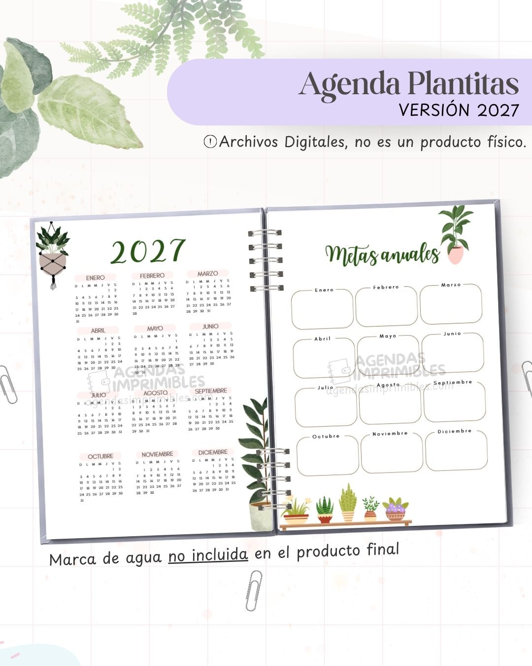 Agenda Plantitas 2027 - Archivo Imprimible - imagen 3