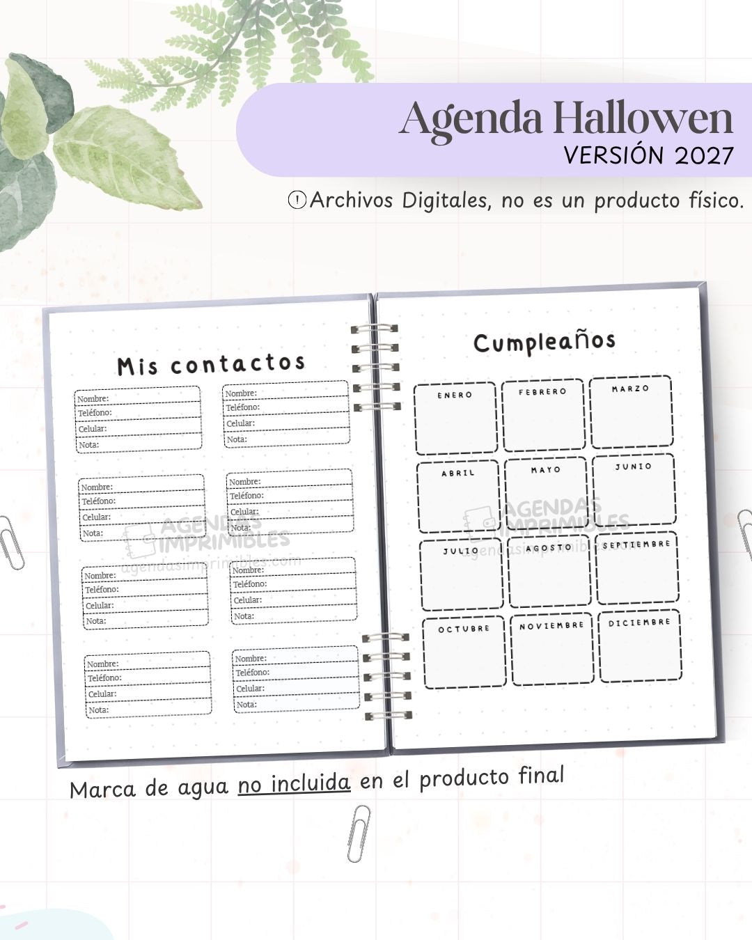 Agenda Halloween 2027 - Archivo Imprimible - imagen 3