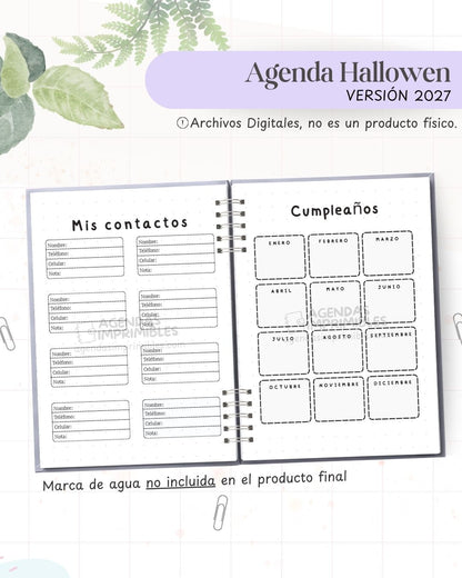 Agenda Halloween 2027 - Archivo Imprimible - imagen 3