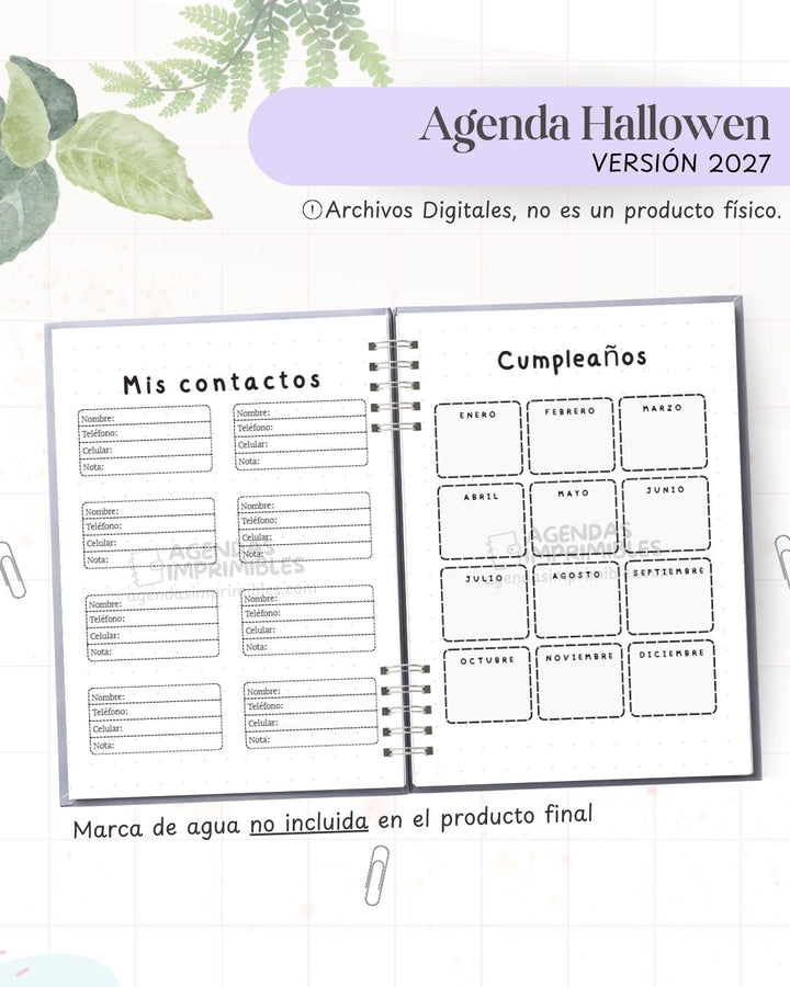 Agenda Halloween 2027 - Archivo Imprimible - imagen 3