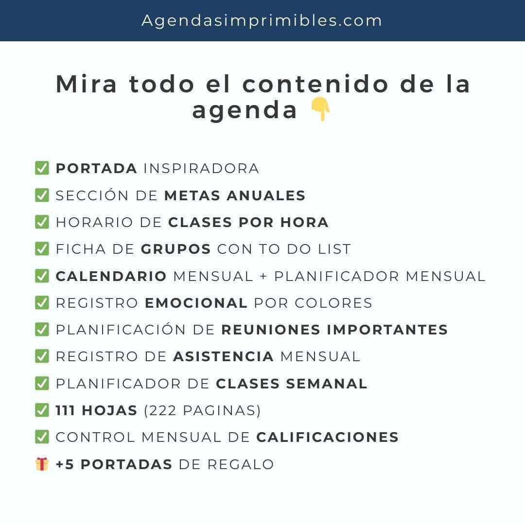 Agenda Docente Primaria Semanal | 2026