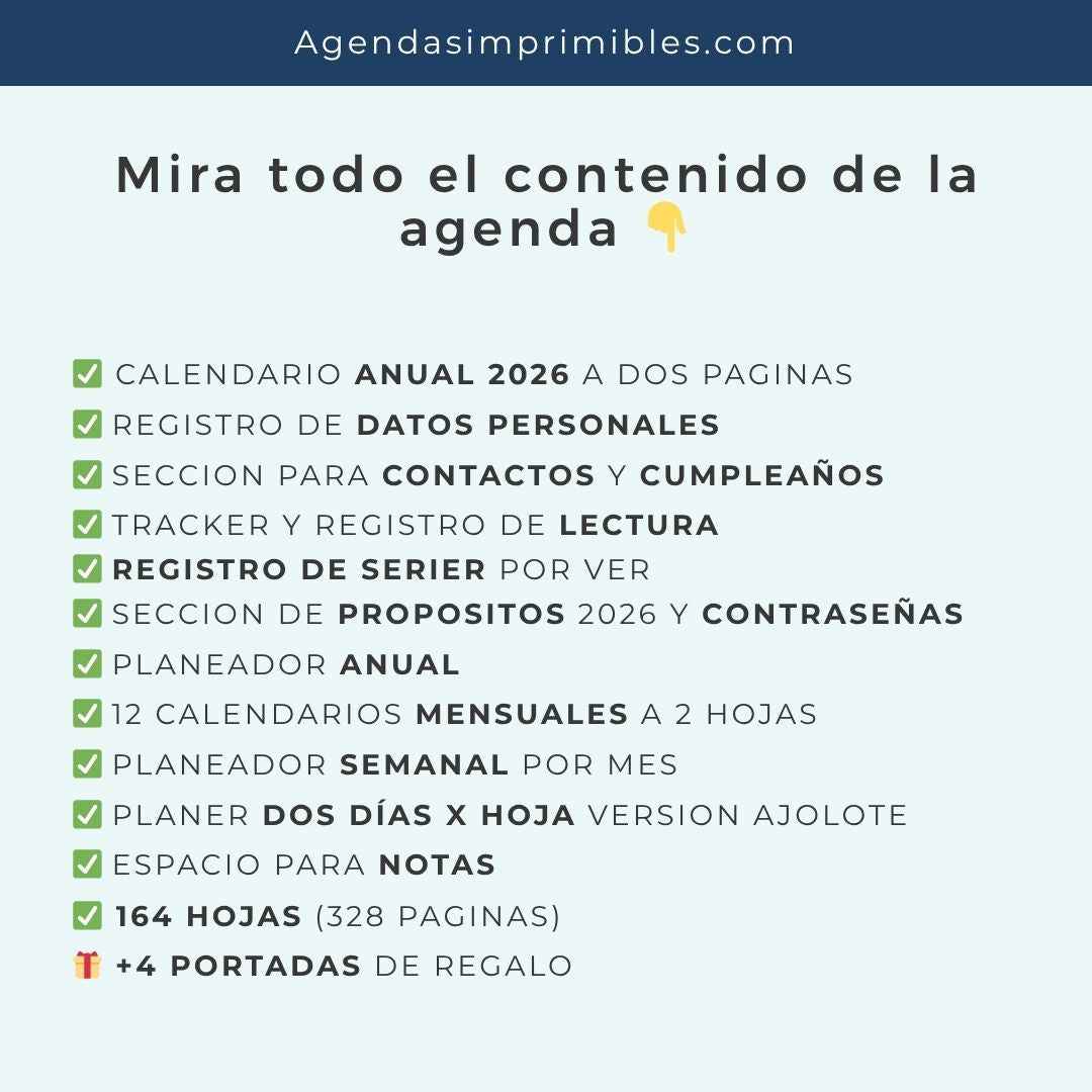 Agenda Comic Dos Días x Pagina | 2026