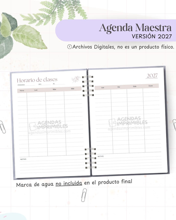 Agenda Maestra 2027 - Archivo Imprimible - imagen 3