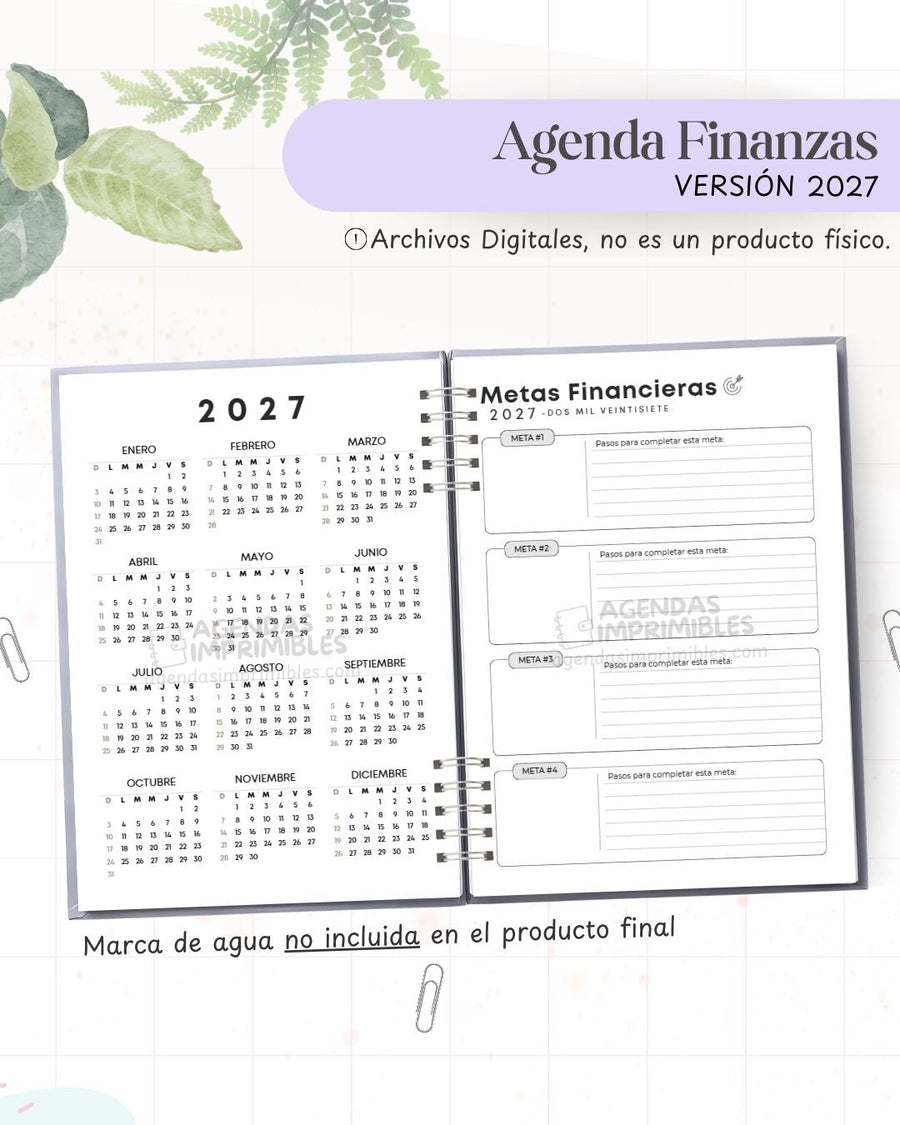 Agenda Finanzas 2027 - Archivo Imprimible