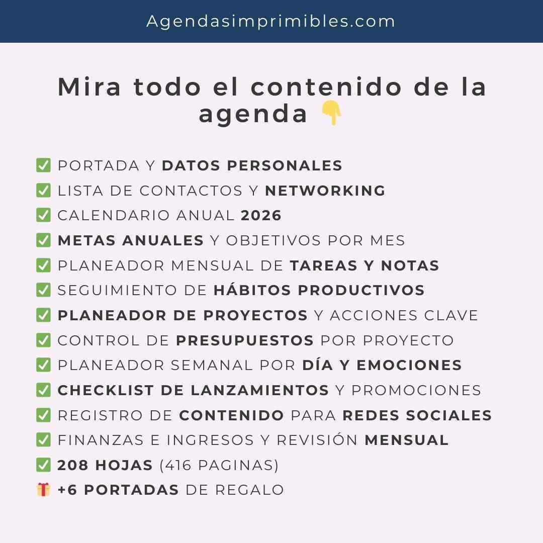 Agenda Emprendedora Dos Días x Pagina | 2026