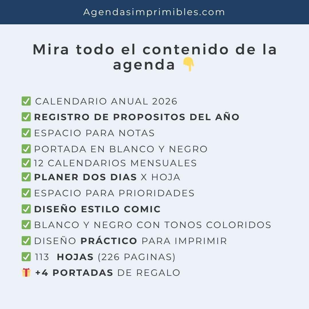 Agenda Comic Rosa Dos Días x Pagina | 2026 (Copia)