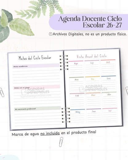 Agenda Docente Ciclo 2027 - Archivo Imprimible - imagen 3