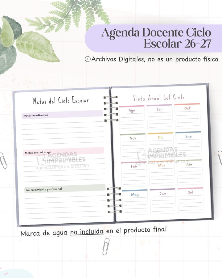 Agenda Docente Ciclo 2027 - Archivo Imprimible - imagen 3