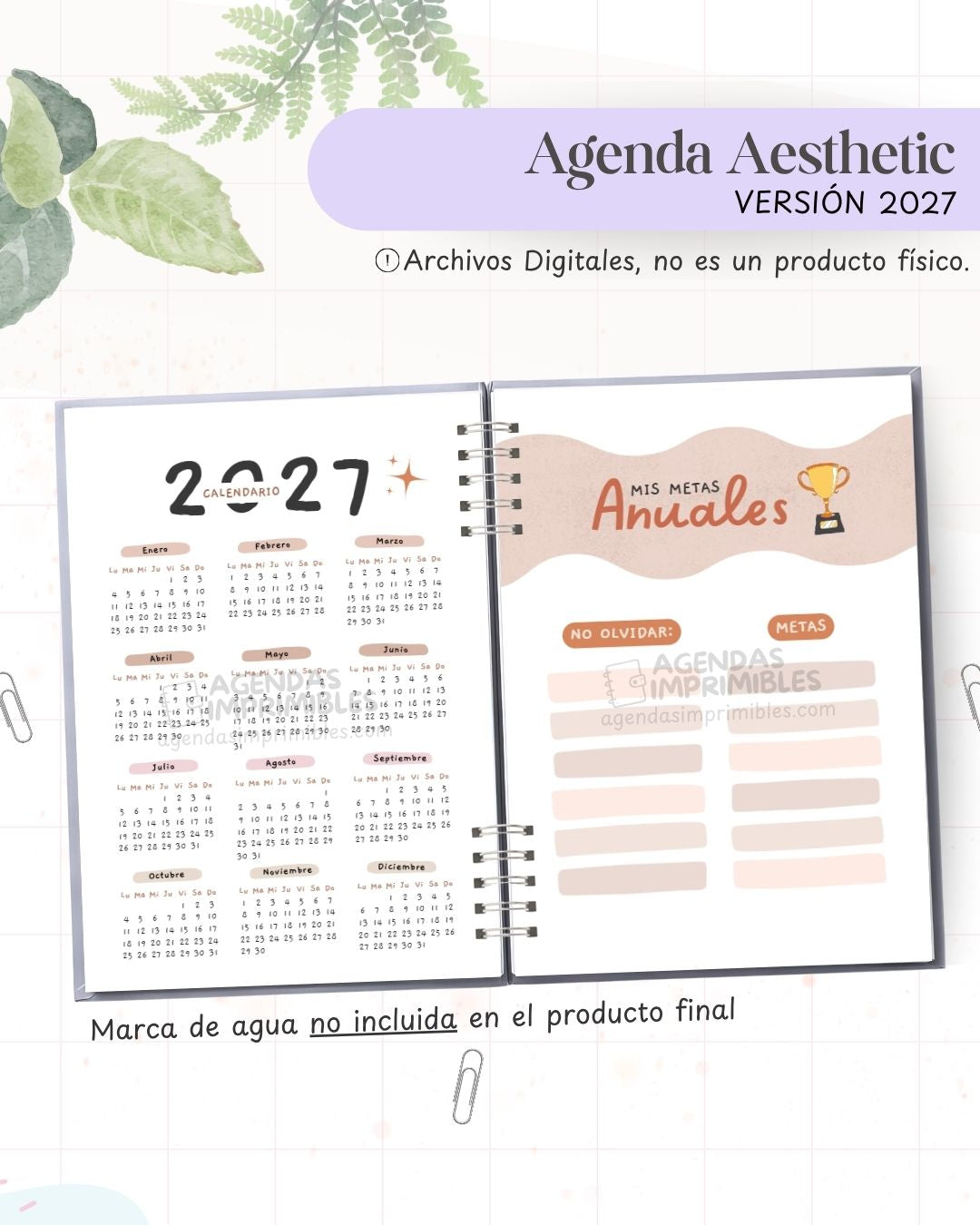 Agenda Aesthetic 2027 - Archivo Imprimible - imagen 3