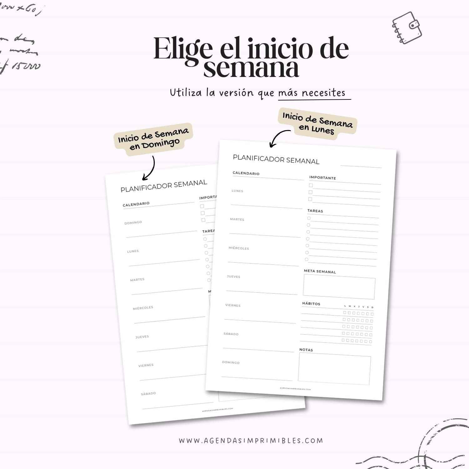 Planificador Semanal Imprimible