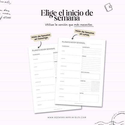 Planificador Semanal Imprimible