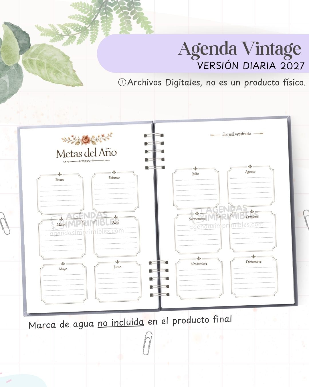 Agenda Vintage 2027 - Diario - imagen 3