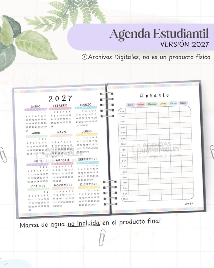 Agenda Estudiantil 2027 - Archivo Imprimible - imagen 3