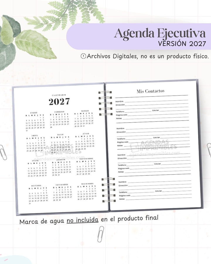 Agenda Ejecutiva 2027 - Archivo Imprimible - imagen 3