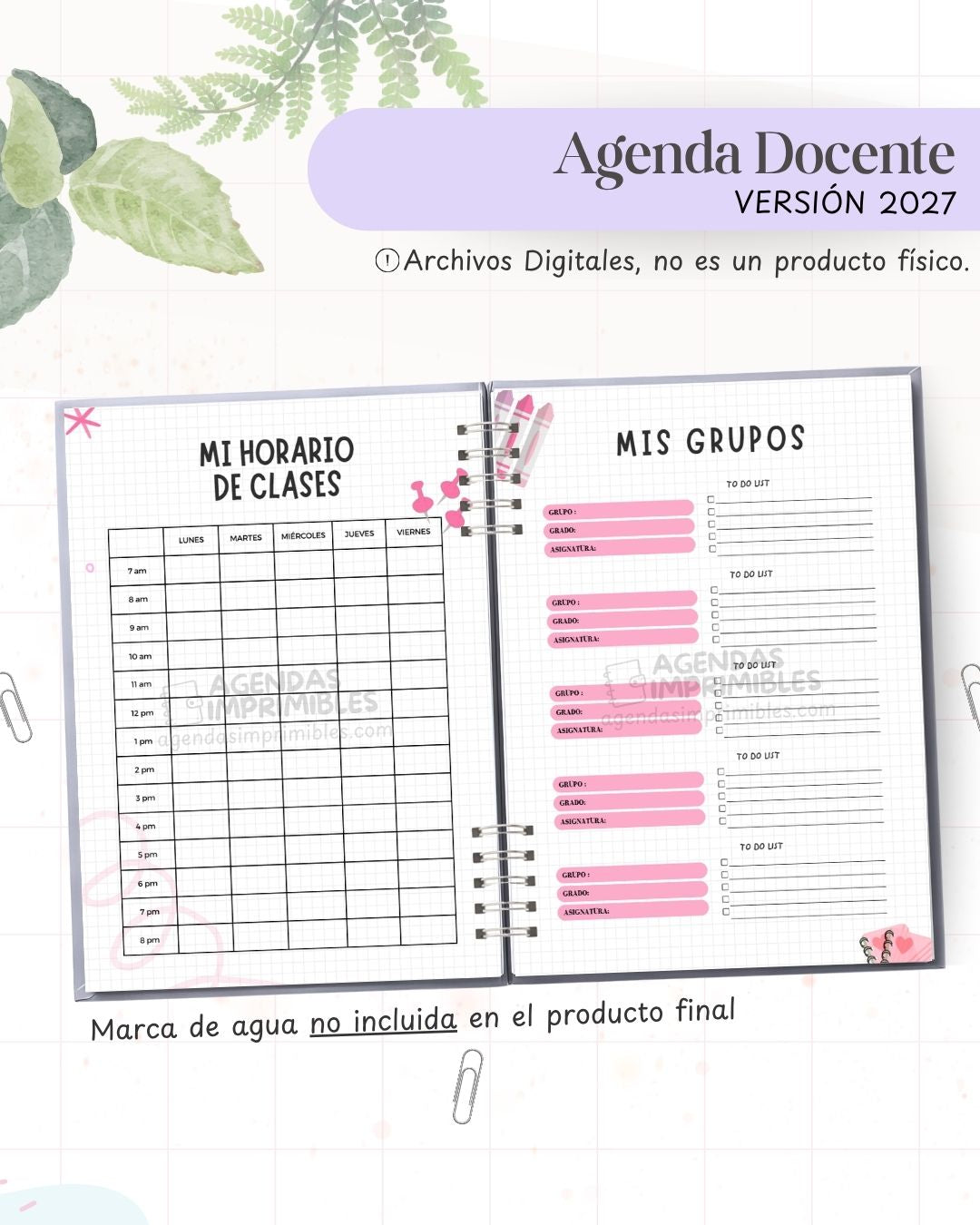 Agenda Docente 2027 - Archivo Imprimible - imagen 3