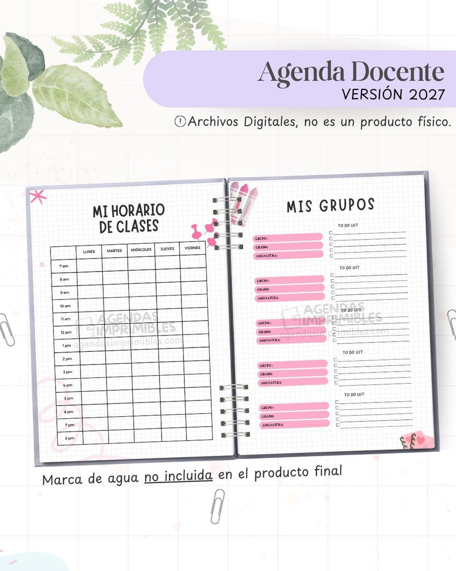 Agenda Docente 2027 - Archivo Imprimible