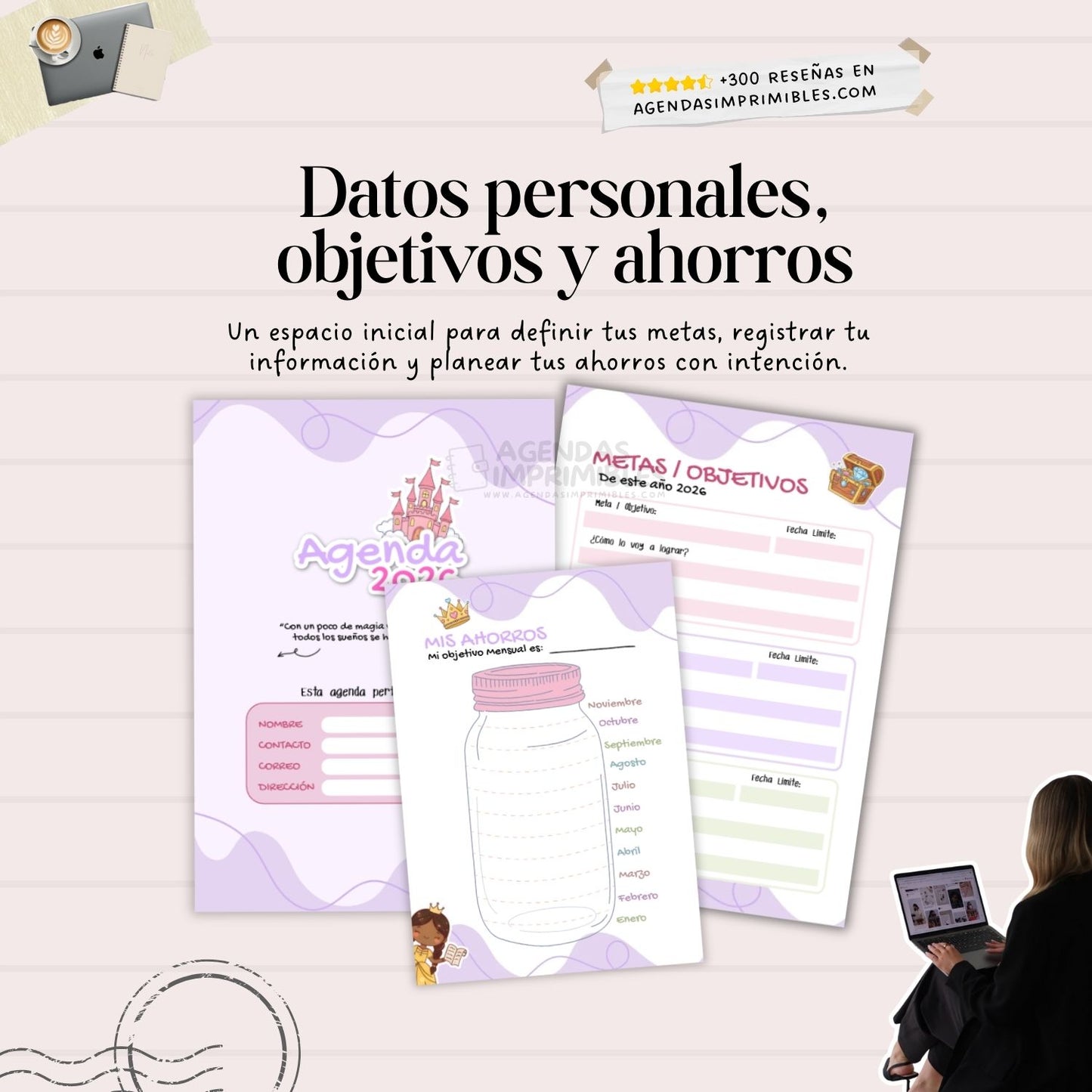 Agenda Princesas 2 días x hoja | 2026