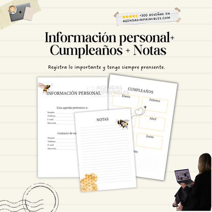 Agenda Abejita 2 Días x Página | 2026