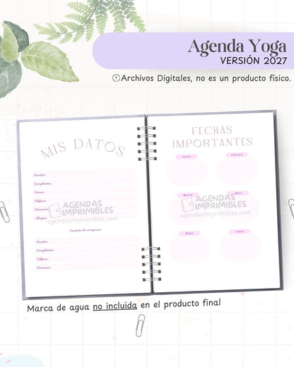 Agenda Yoga 2027 - Archivo Imprimible - imagen 3