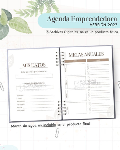 Agenda Emprendedora 2027 - Archivo Imprimible - imagen 3