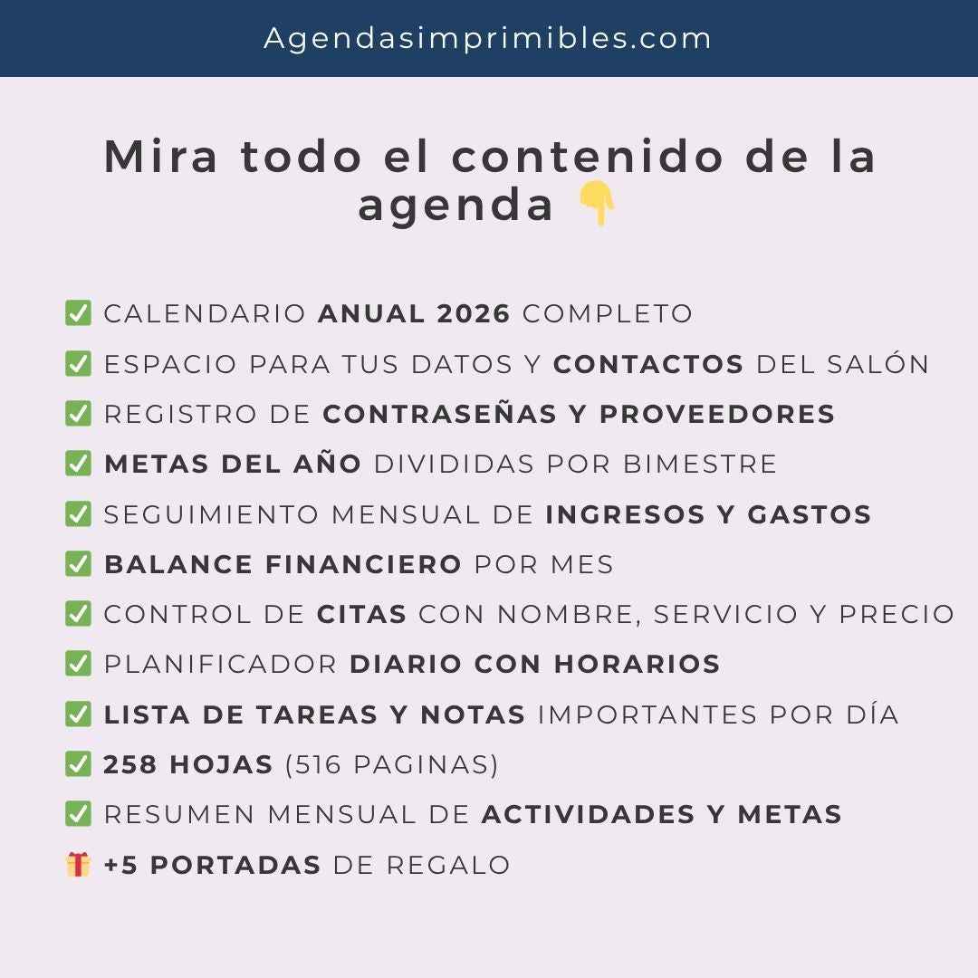 Agenda Estilista Diaria | 2025