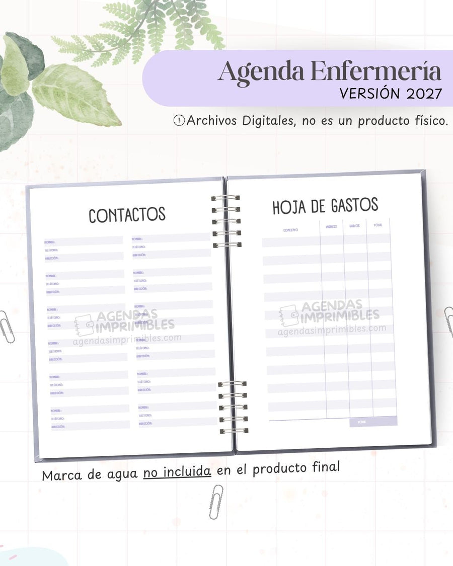 Agenda Lila 2027 - Archivo Imprimible