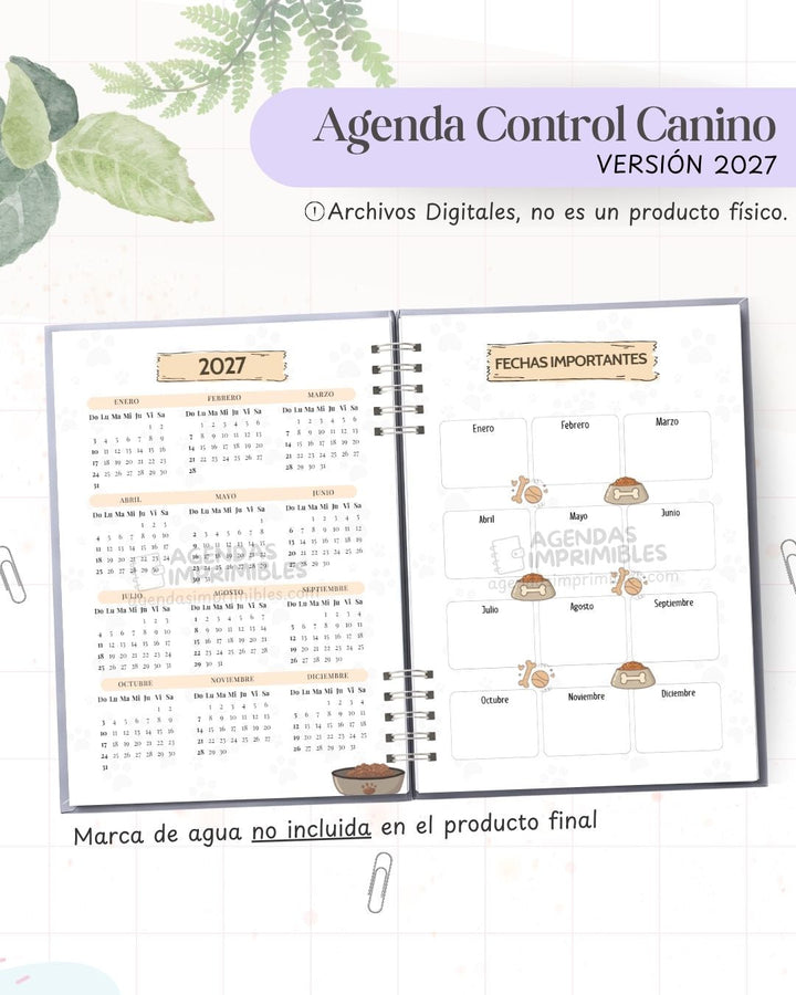 Agenda Control Canino 2027 - Archivo Imprimible - imagen 3