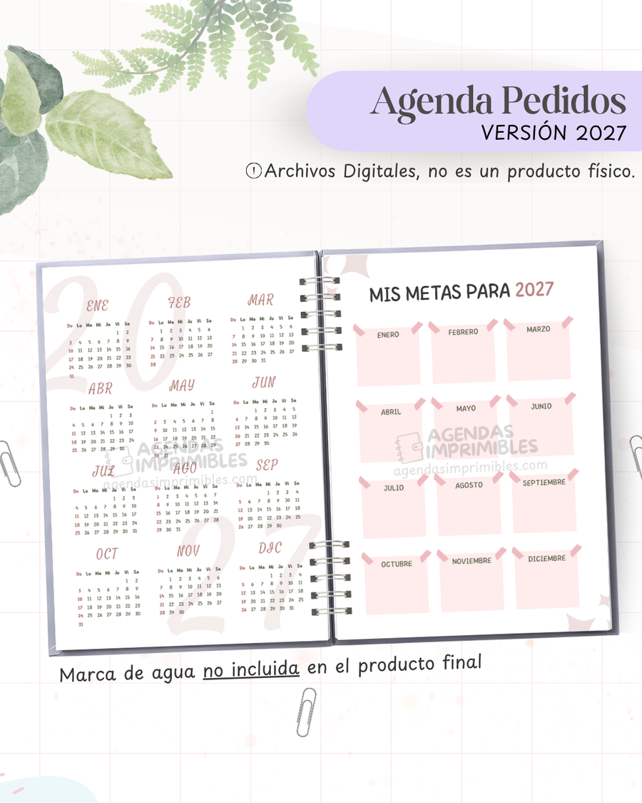 Agenda Pedidos 2027 - Archivo Imprimible