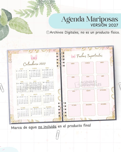 Agenda Mariposas 2027 - Archivo Imprimible - imagen 3