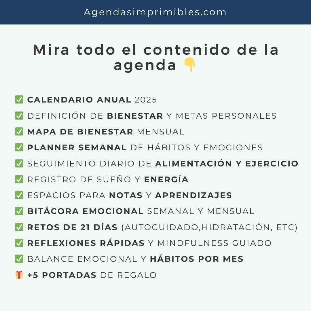 Agenda Hábitos Saludables Semanal | 2025