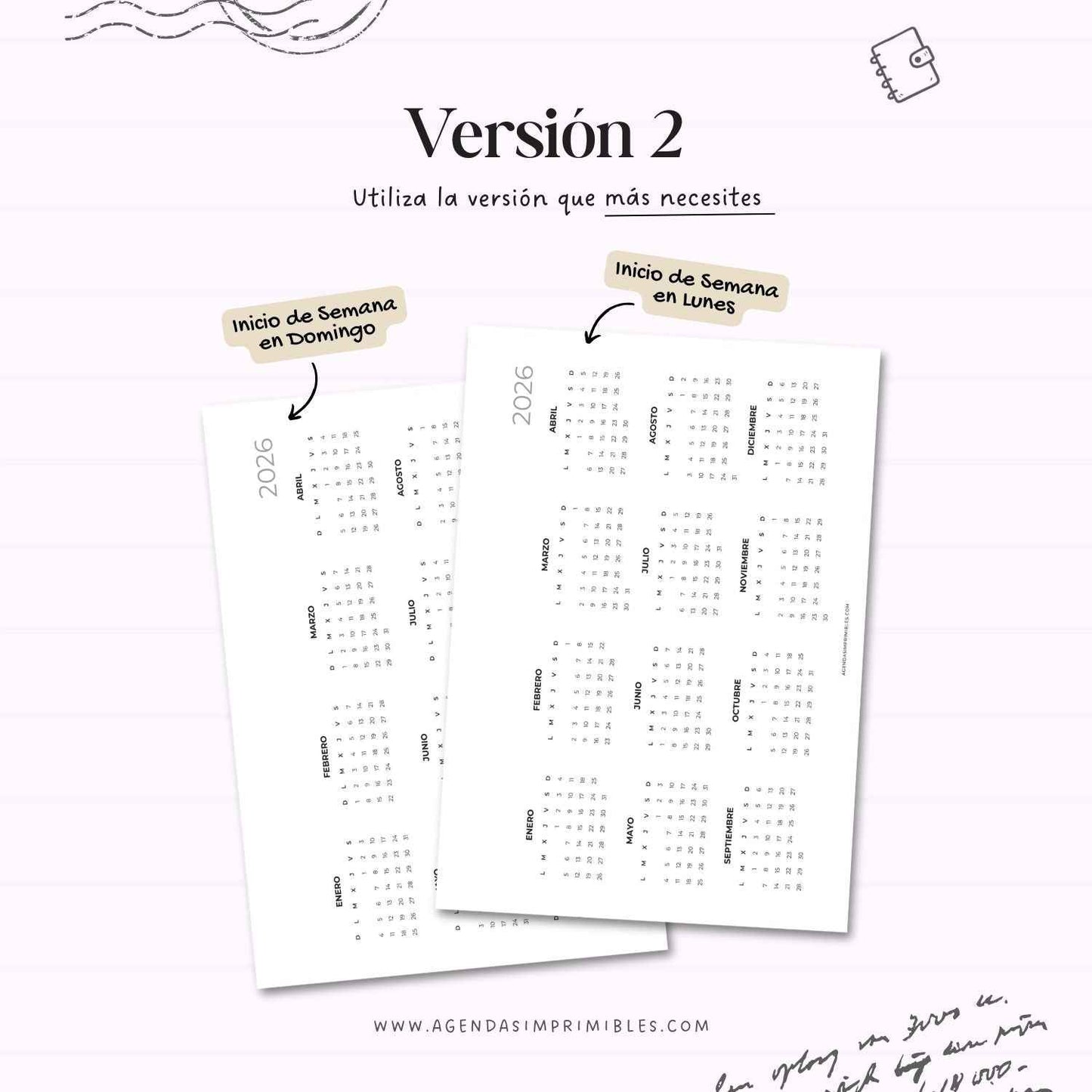 Calendario 2026 Anual Horizontal