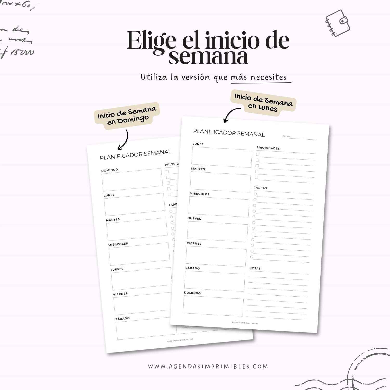 Planificador Semanal Cuadros