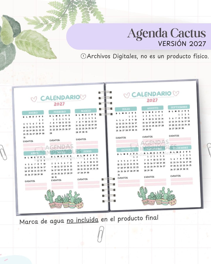 Agenda Cactus 2027 - Archivo Imprimible - imagen 3