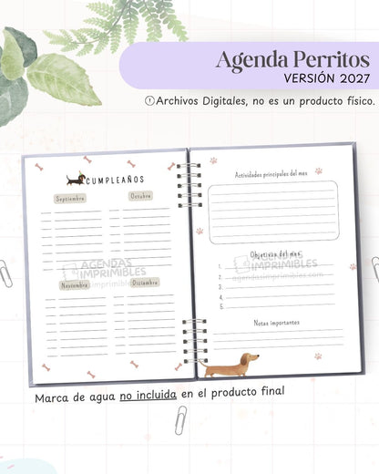 Agenda Perritos 2027 - Archivo Imprimible - imagen 3