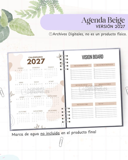 Agenda Beige 2027 - Archivo Imprimible - imagen 3