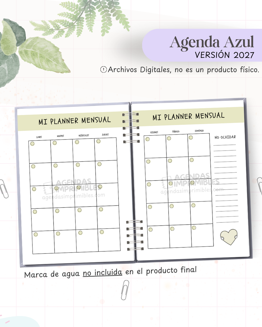 Agenda Snoopy 2027 - Archivo Imprimible