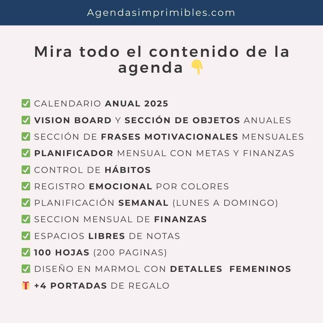 Agenda Mármol Semanal | 2025
