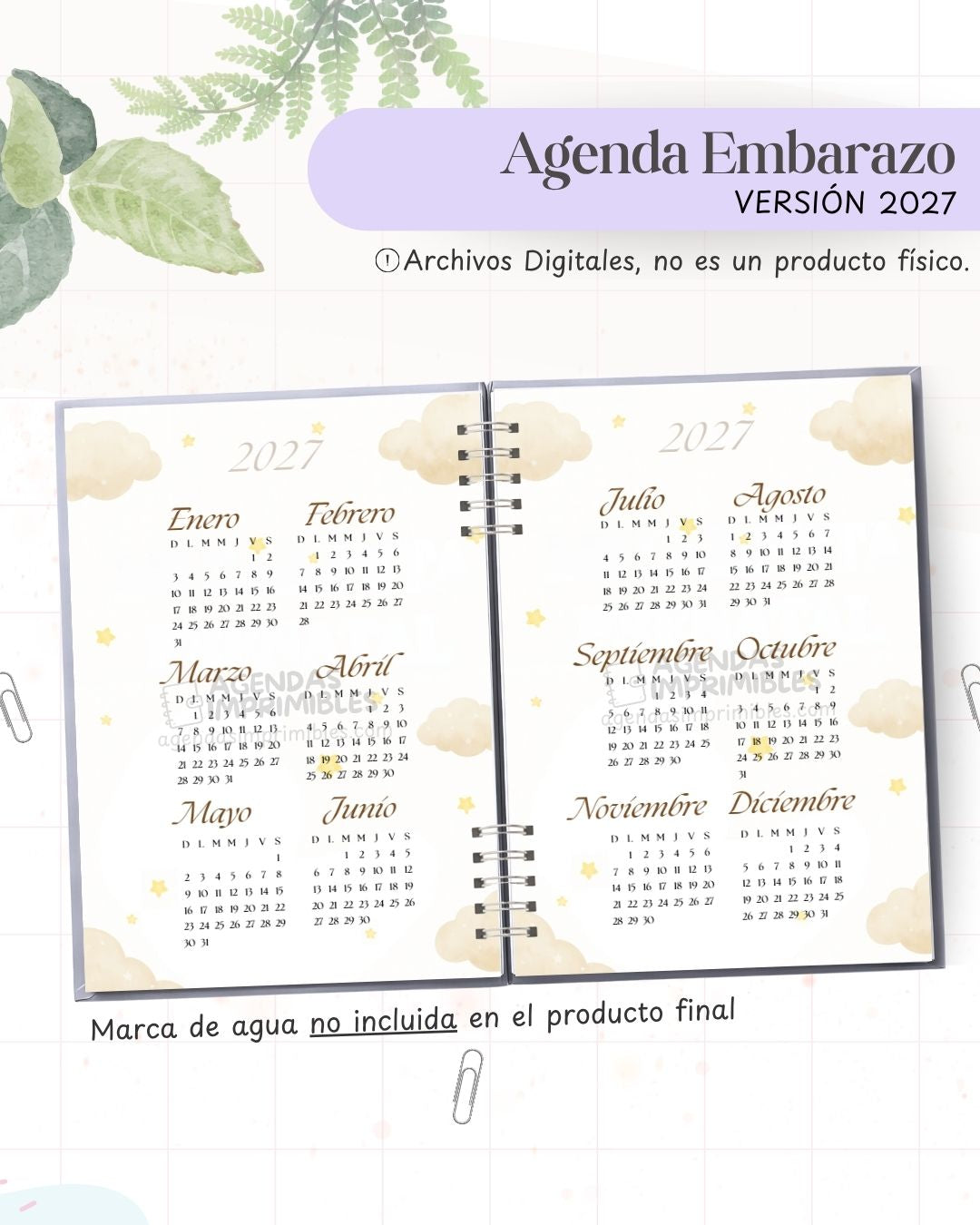 Agenda Embarazo 2027 - Archivo Imprimible - imagen 3