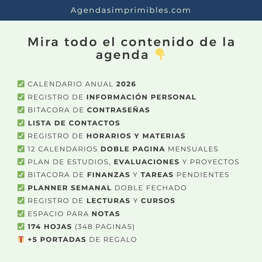 Agenda Pediátrica Dos Días x Pagina | 2026