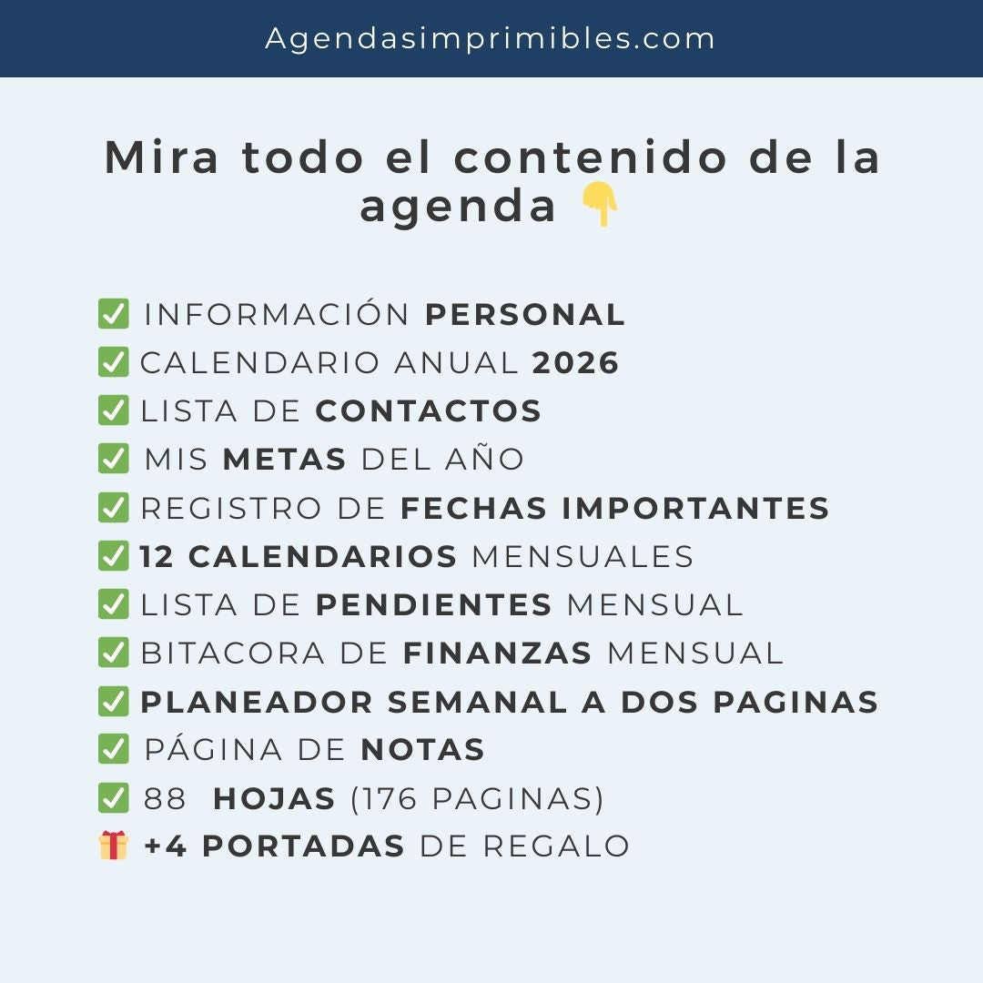 Agenda Colorida Semanal | 2026