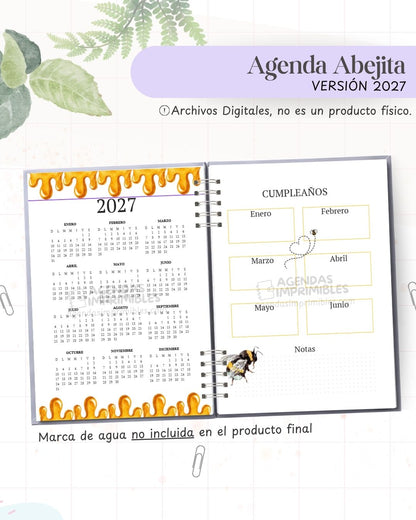 Agenda Abejitas 2027 - Archivo Imprimible - imagen 3