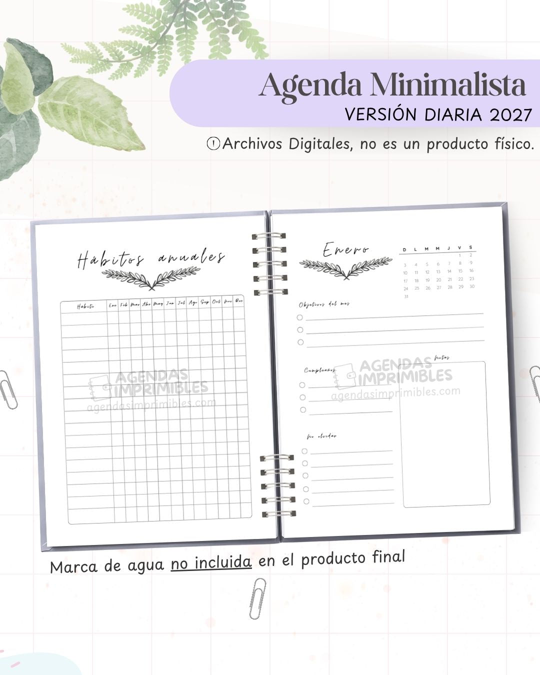 Agenda Minimalista 2027 - Diario - imagen 3