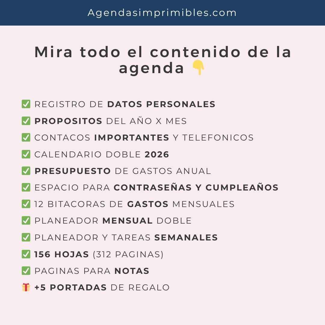 Agenda Estudiantil Semanal | 2026