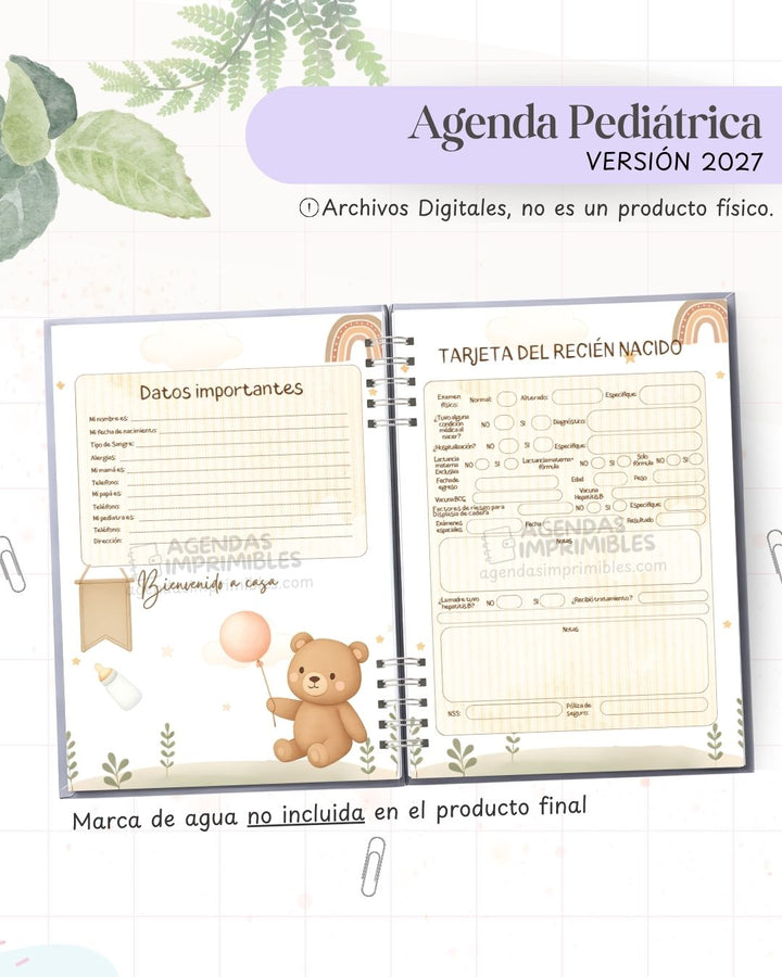 Agenda Pediátrica 2027 - Archivo Imprimible - imagen 3