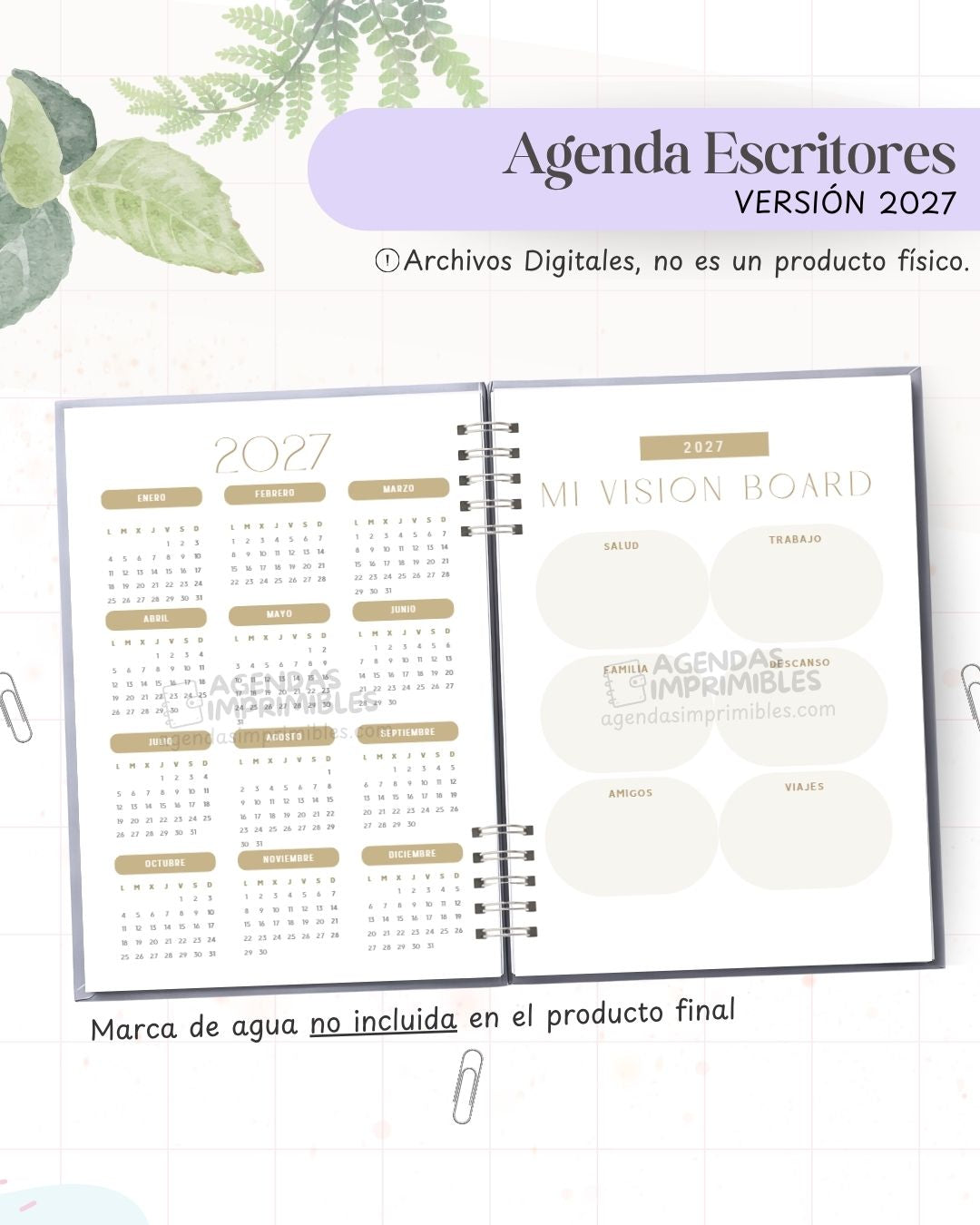Agenda Escritores 2027 - Archivo Imprimible - imagen 3