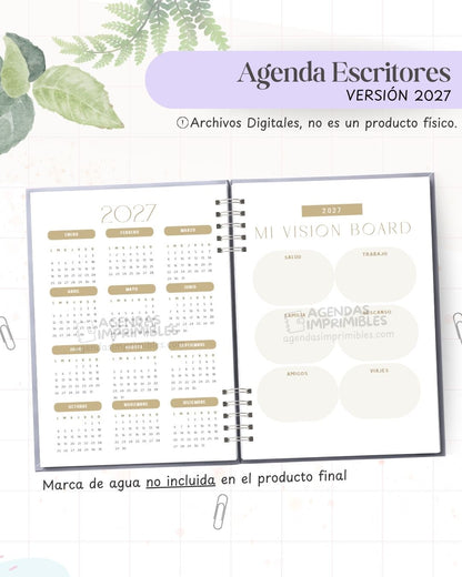 Agenda Escritores 2027 - Archivo Imprimible - imagen 3